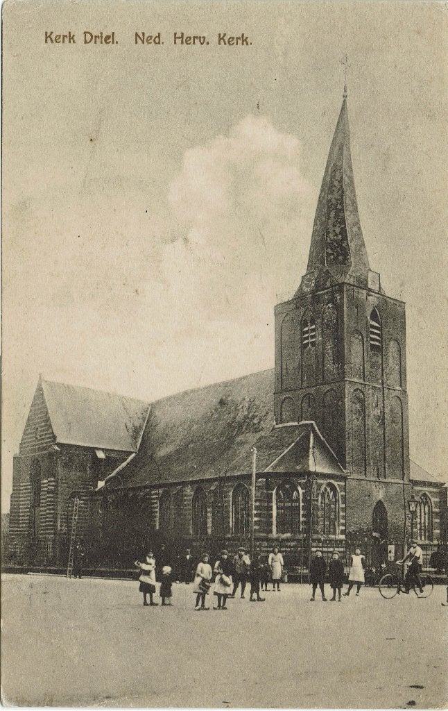 Kerk Driel – Ned. Herv. Kerk. Gelopen Vlaardingen 1928., Ophalen of Verzenden, 1920 tot 1940, Gelopen, Gelderland