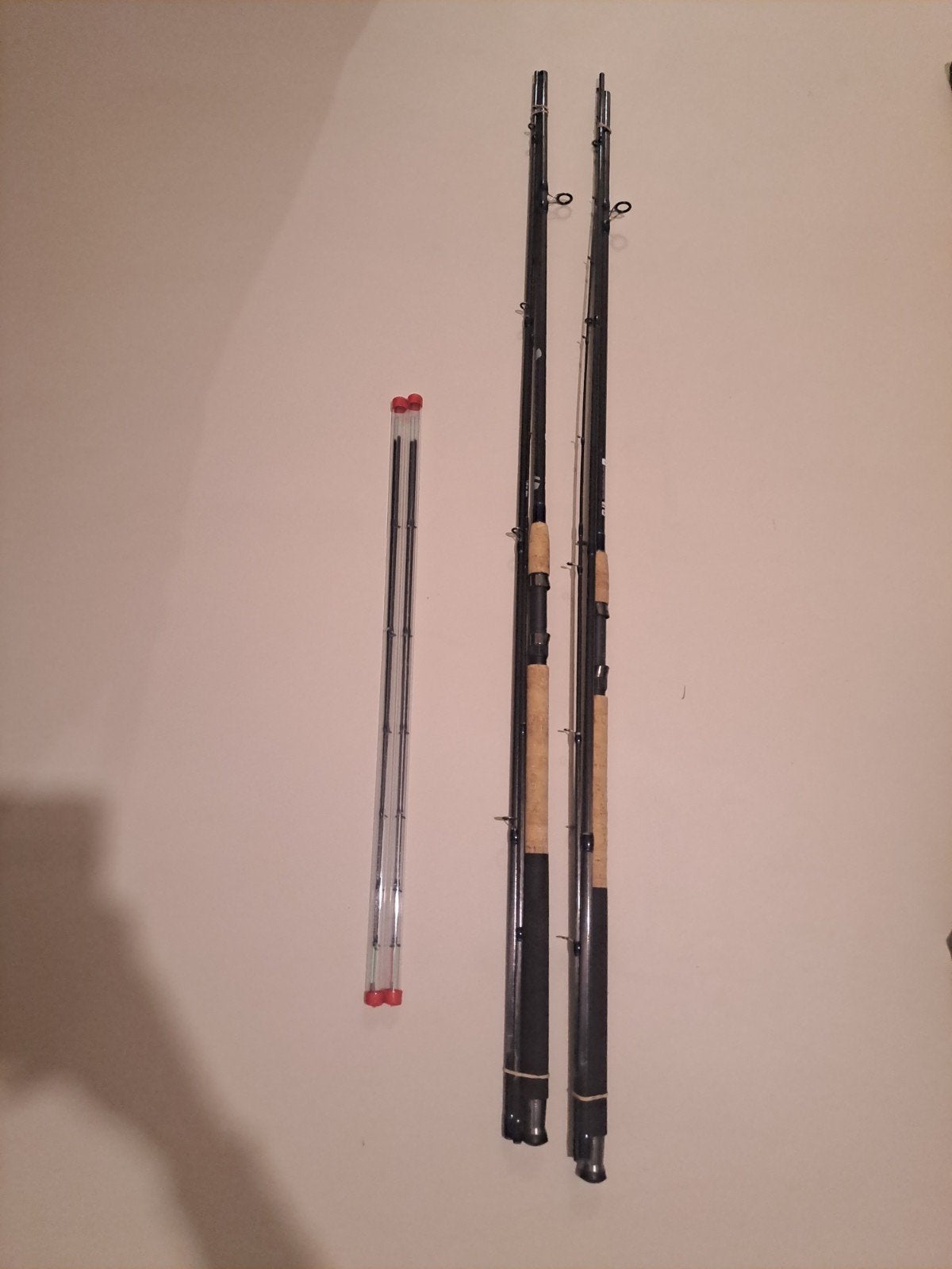 Feederhengels, vishengels 2x 3.60m, Watersport en Boten, Ophalen, Zo goed als nieuw, Werphengel