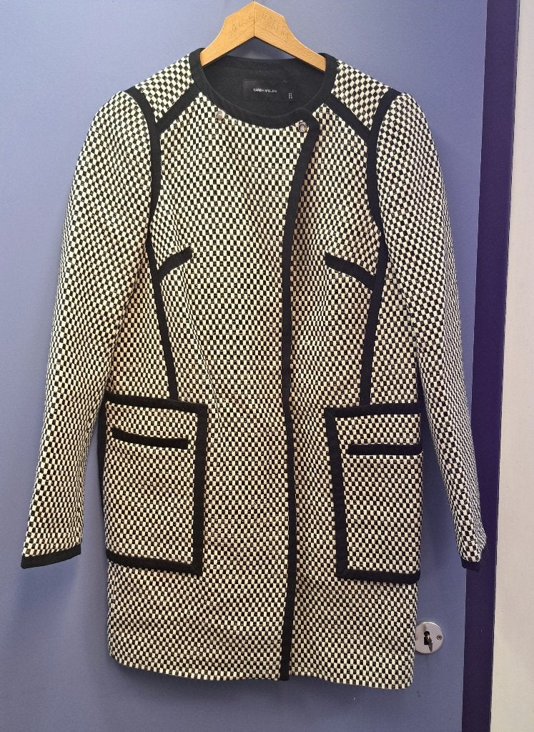 Karen Millen jas in zwart-wit blokjesmotief maat 34/36 46919, Kleding | Dames, Jassen | Winter, Karen Millen, Karen Millen, .