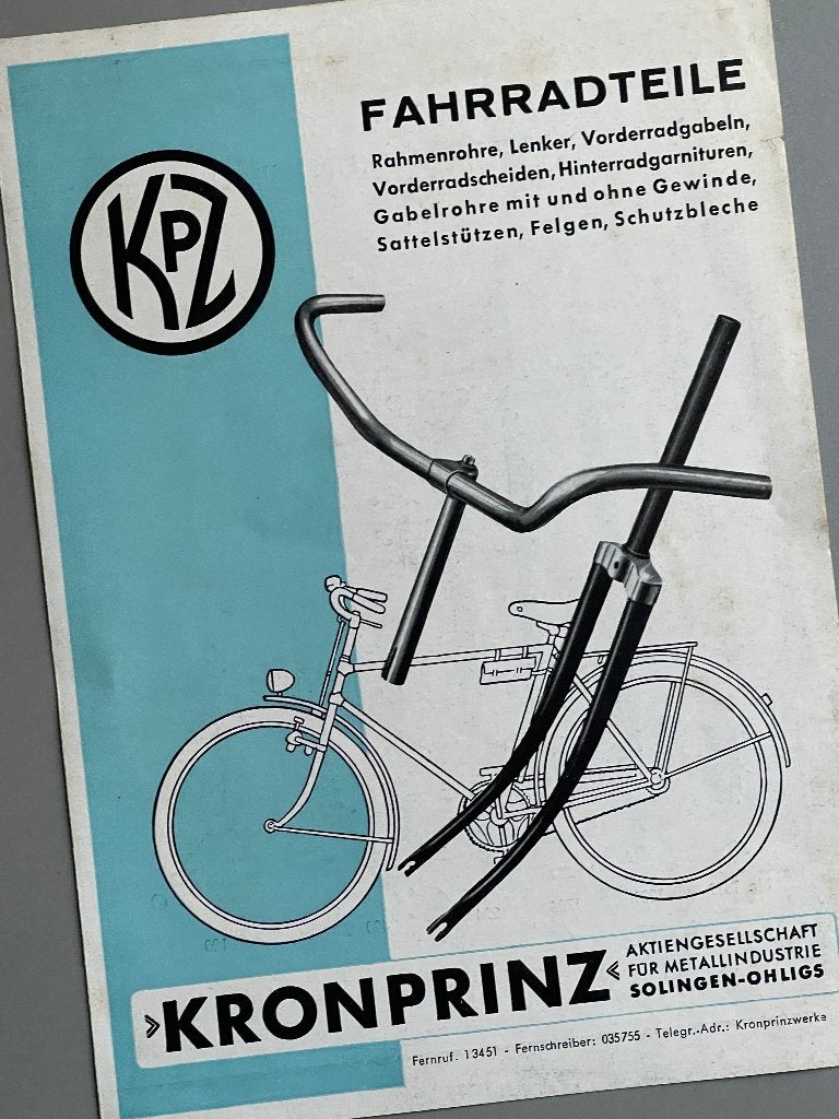 fiets  Folder KPZ kronprinz Fahrradteile (jaren 30) 