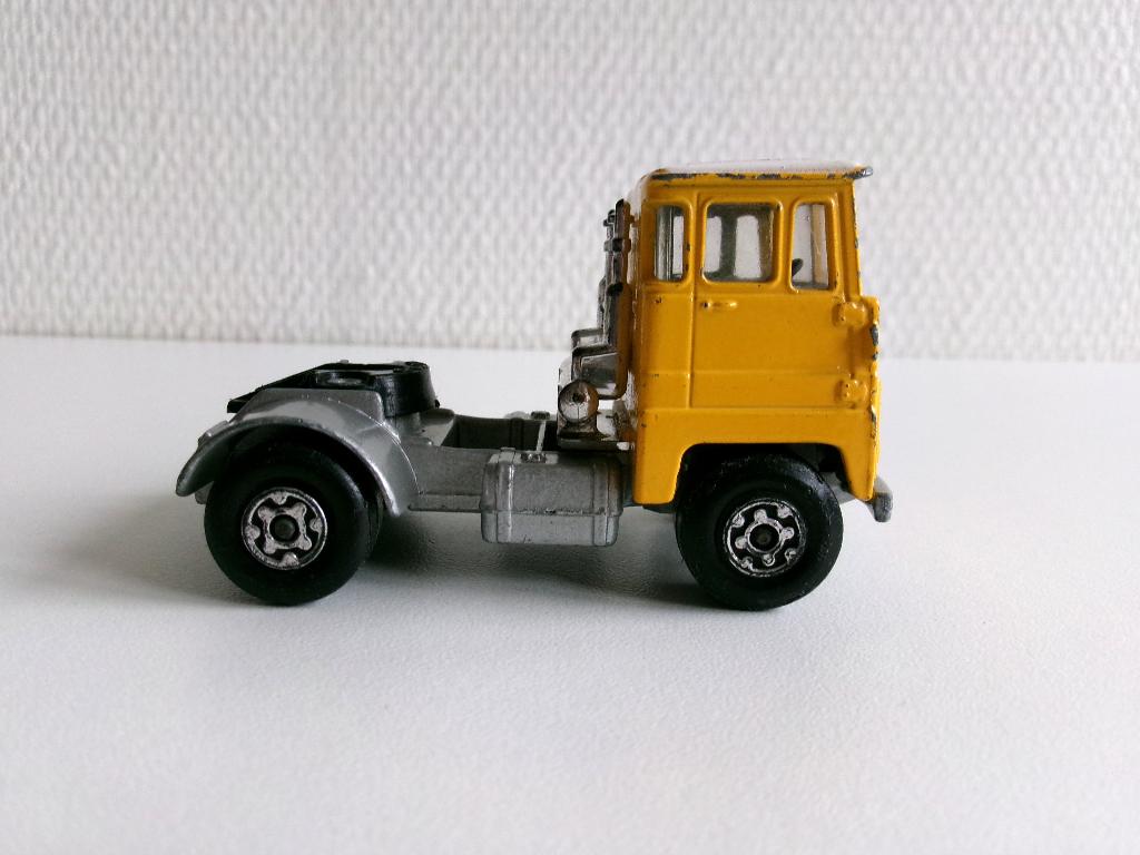 Scammel Crusader geel 1:62 Matchbox (geen ovp, geen aanhang), Ophalen of Verzenden, Gebruikt, Bus of Vrachtwagen