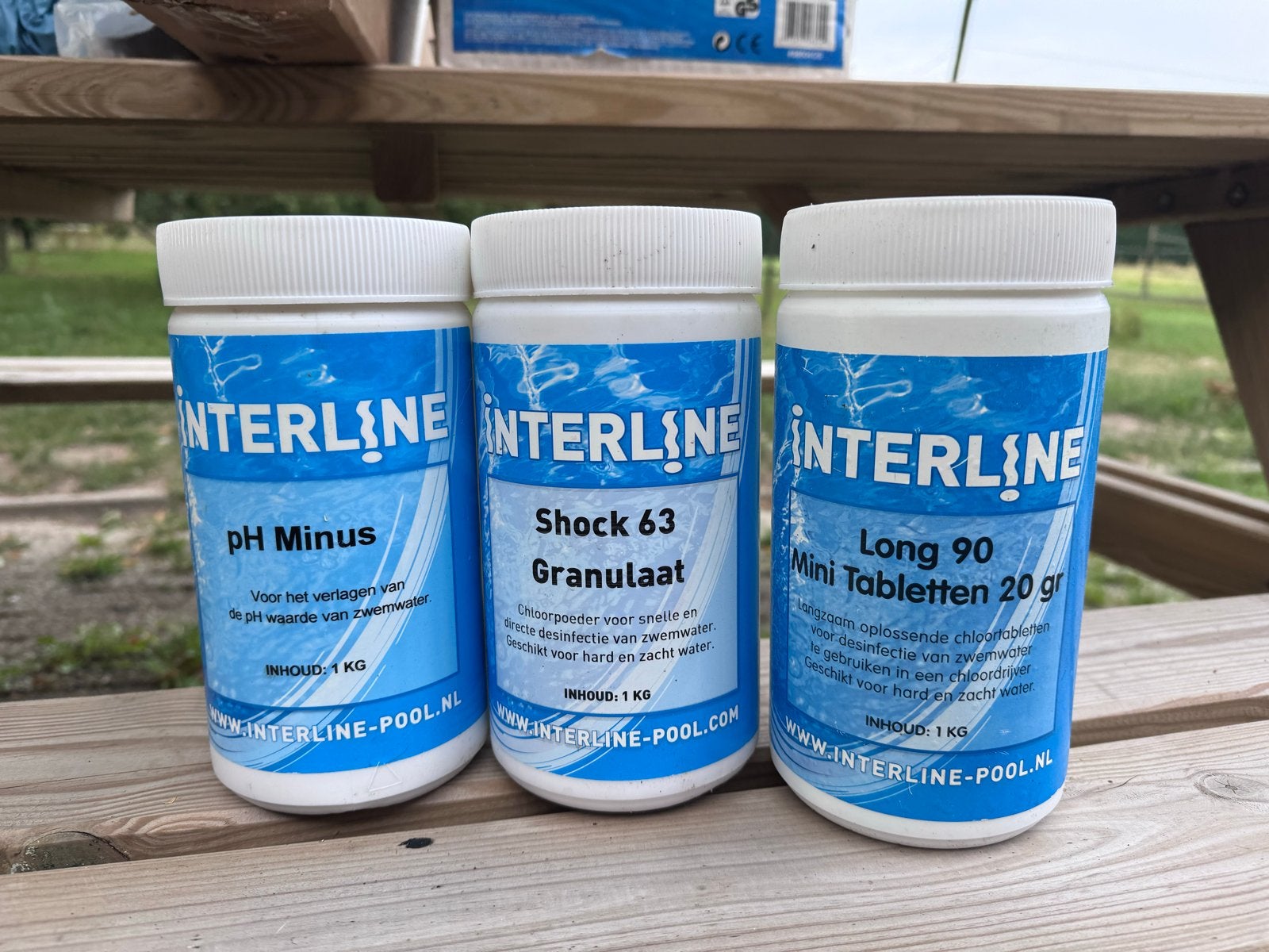 Interline Zwembad Chemicaliën: pH Minus, Shock 63, Long 90, Tuin en Terras, Ophalen of Verzenden, Nieuw, Reinigingsmiddel