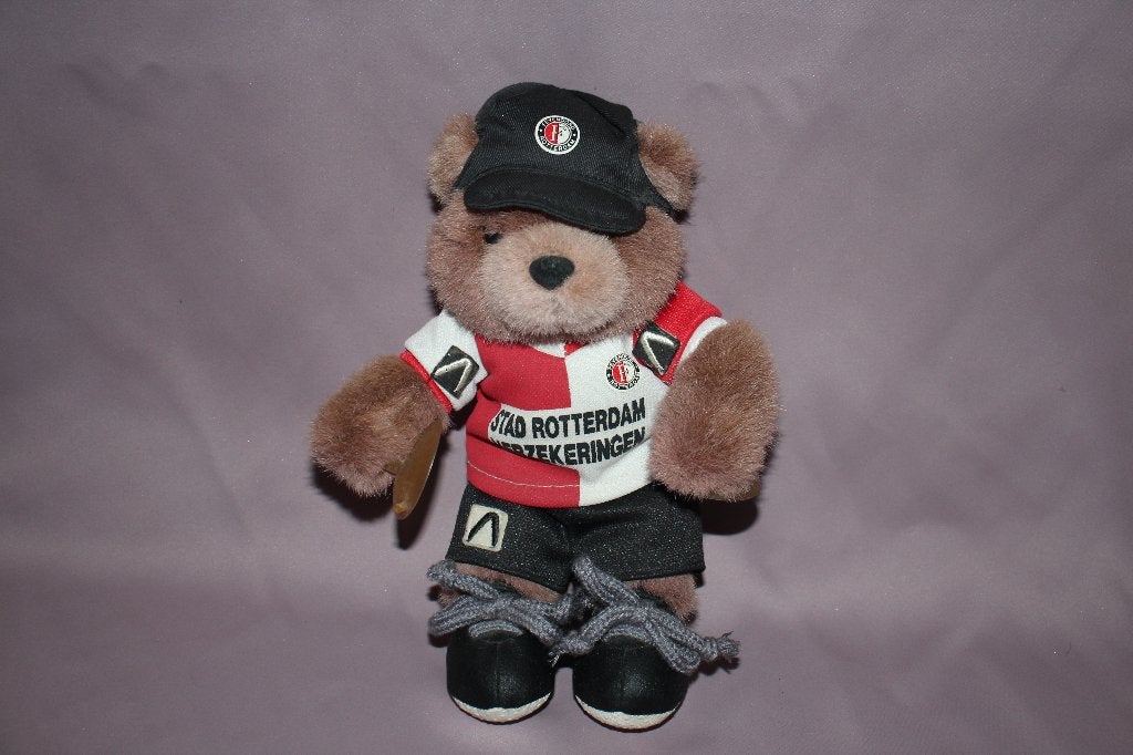 Feyenoord Rotterdam beer tenue knuffel pluche - zuignap 25cm, Kinderen en Baby's, Speelgoed | Knuffels en Pluche, Gebruikt, Overige typen