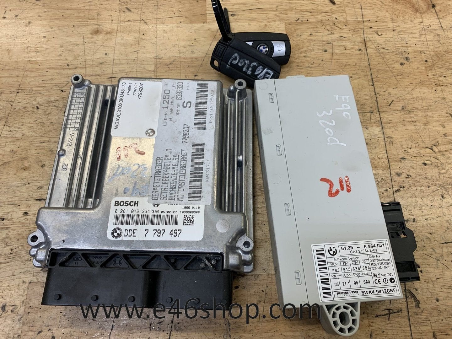 ECU DDE CAS START SET BMW E87 E90 E91 M47 DIESEL 7797497, Auto-onderdelen, Gebruikt, -, -, Ophalen of Verzenden