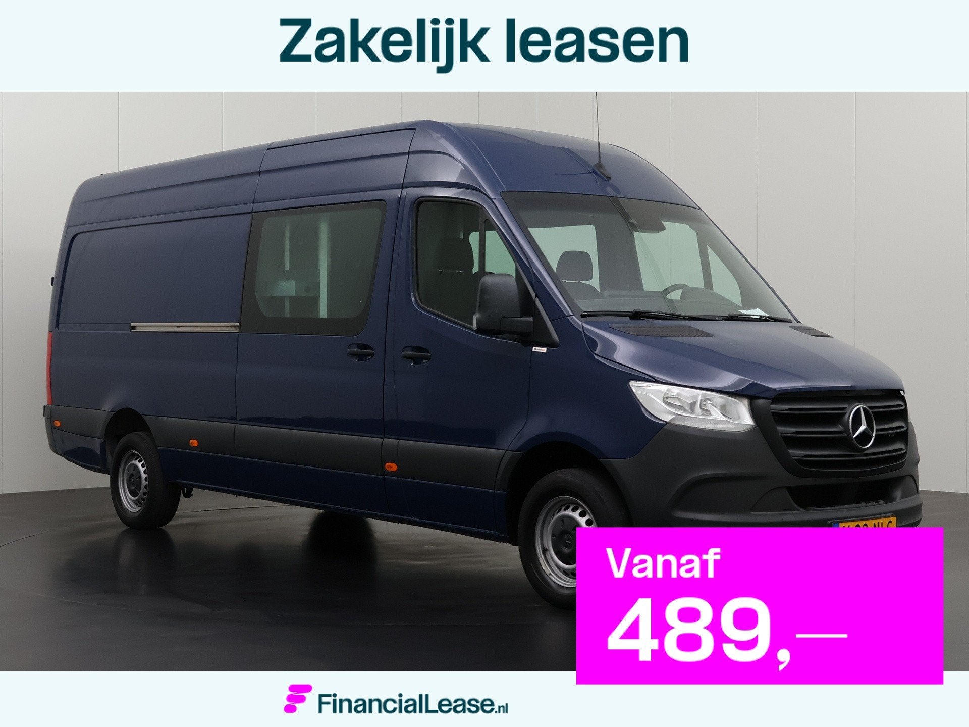 Mercedes-Benz Sprinter 319CDI 3.0V6 L3H2 Maxi Dubbele Cabine, Gebruikt, 190 pk, Multifunctioneel stuurwiel, Blauw