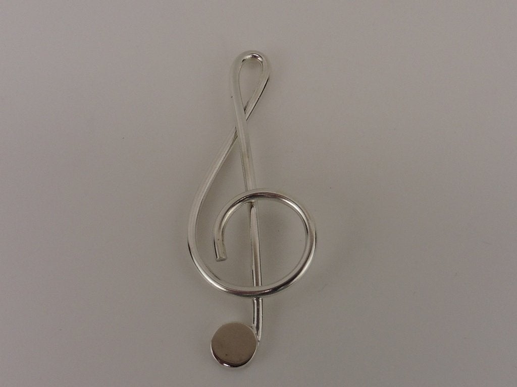 Zilveren hanger Muzieksleutel                            Z80, Gebruikt, Overige voorstellingen, ., Ophalen of Verzenden