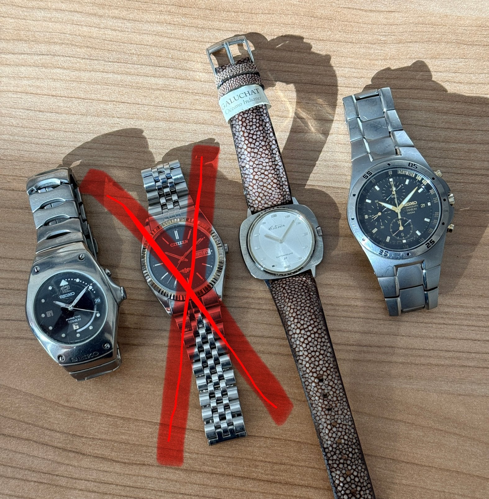 Partij Seiko en Citizen - Vintage en modern, Gebruikt, Staal, Polshorloge, Ophalen of Verzenden