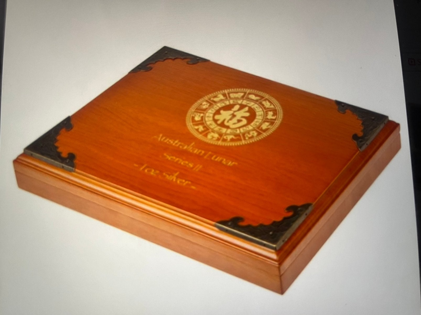 Lunar 2 Luxe houten box voor 12 munten 1 Ounce., Ophalen of Verzenden, Zilver