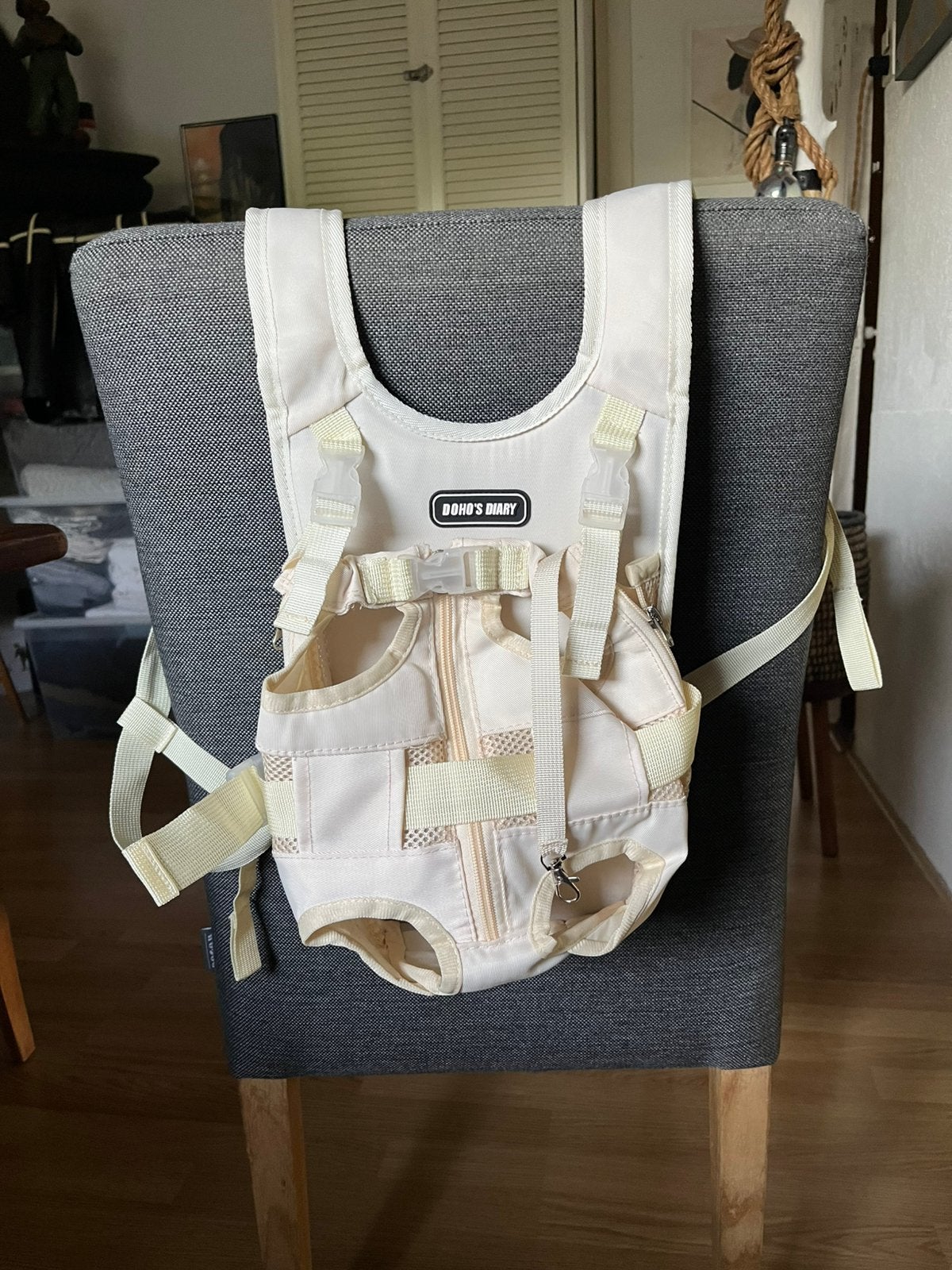 Rug/borst tas voor klein hondje kleur Ecru, Ophalen of Verzenden