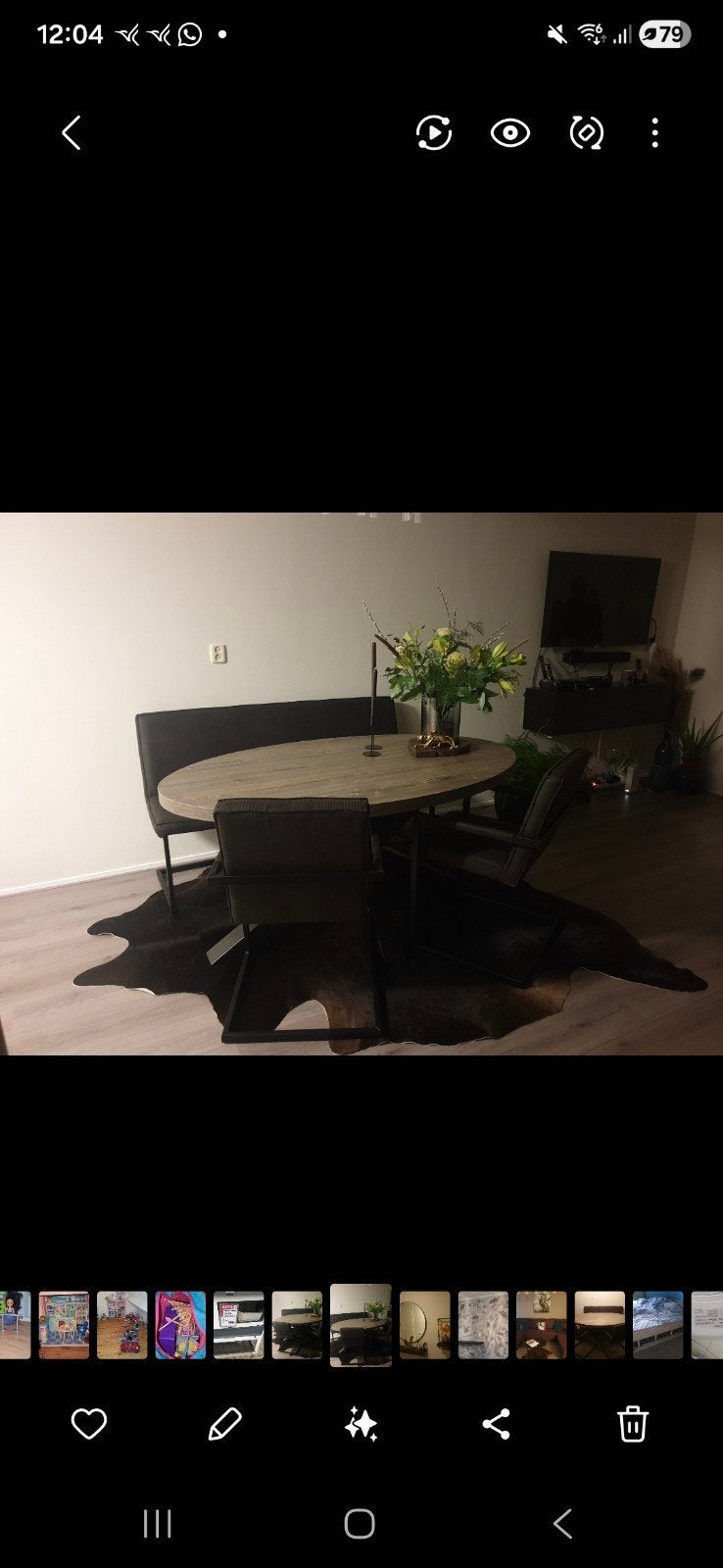 Ovale eettafel met bank en stoelen, Huis en Inrichting, Ophalen, Gebruikt, 100 tot 150 cm, 150 tot 200 cm