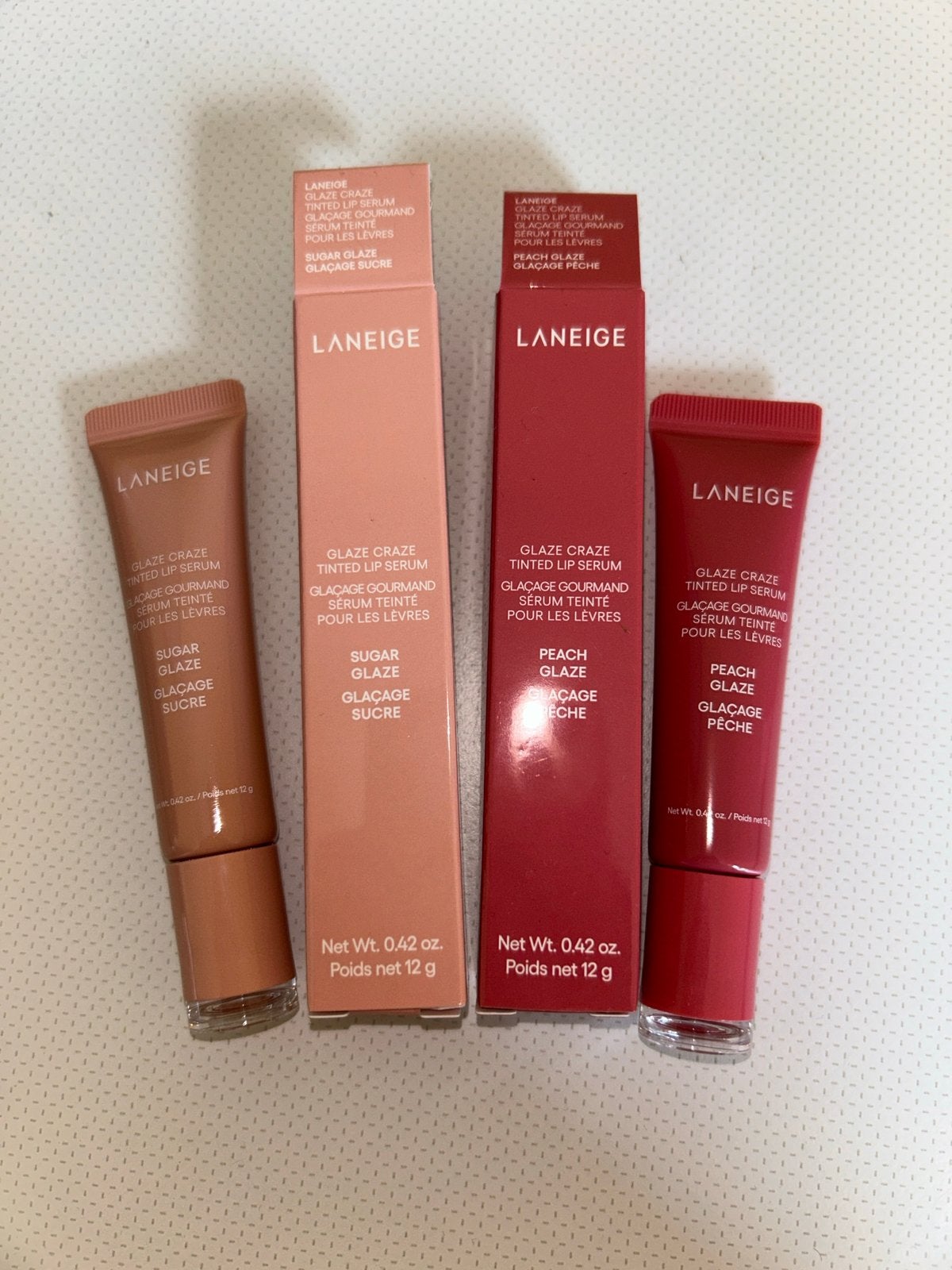 LANEIGE glaze craze & peach glaze tinted lip serum, Ophalen of Verzenden, Nieuw, Lippen