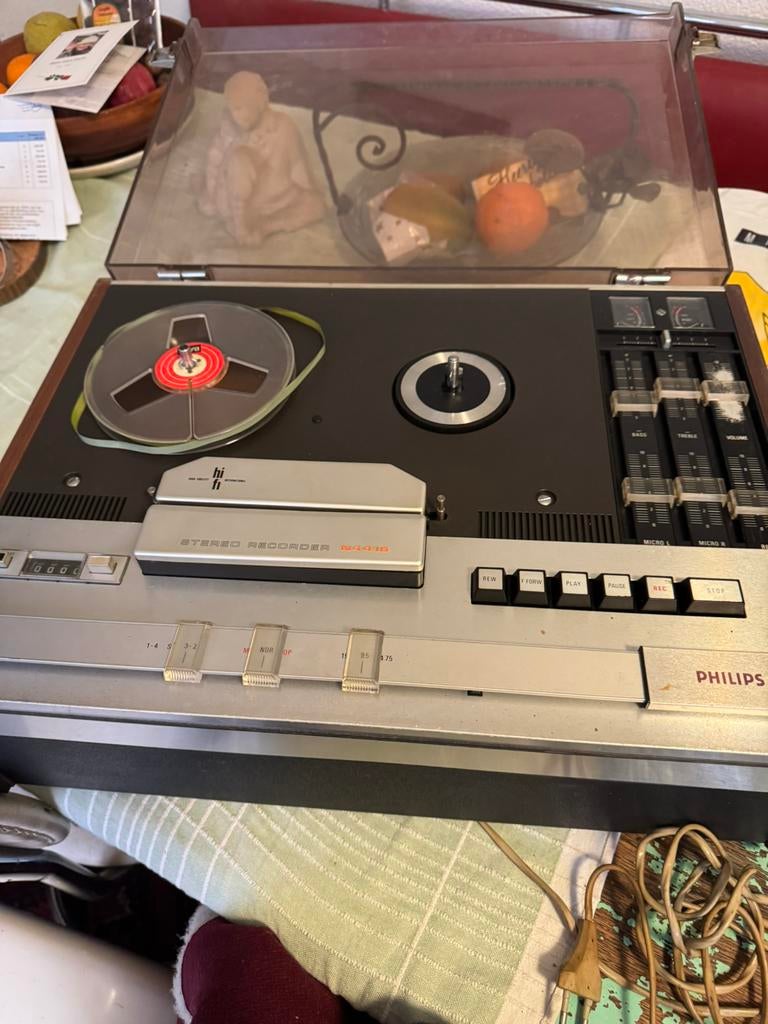 Philips Bandrecorder, N4418, sixties,zeventies,vintage, Audio, Tv en Foto, Bandrecorders, Ophalen of Verzenden, Bandrecorder