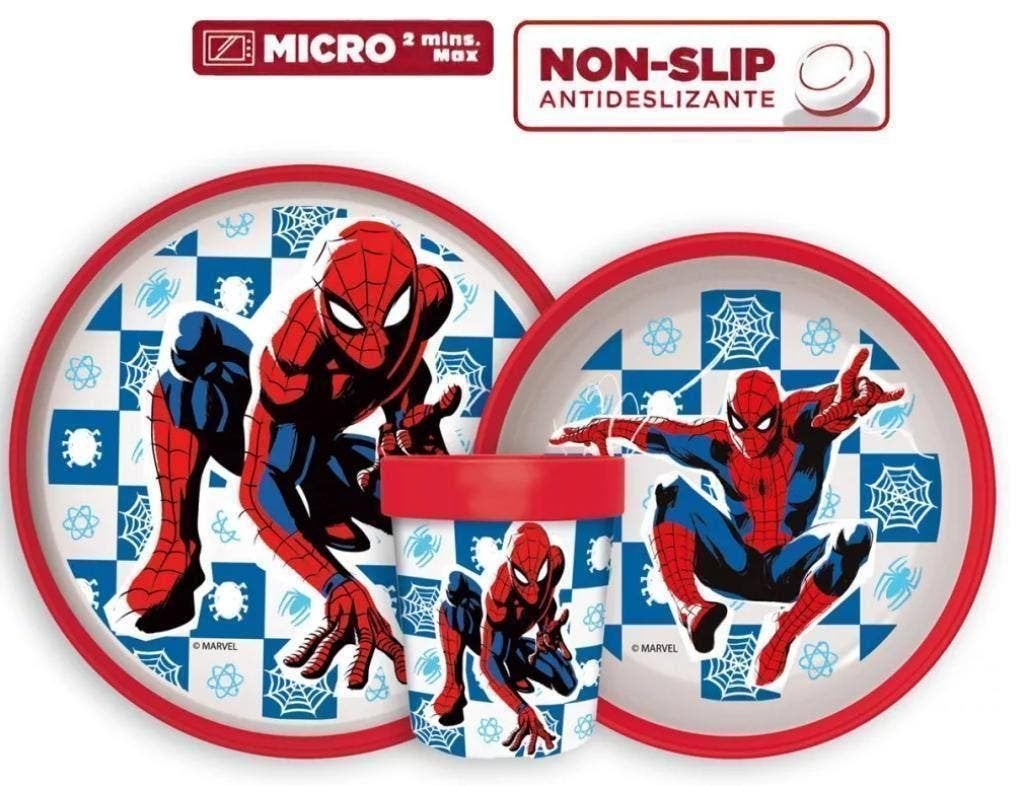 Spiderman Kinderservies Magnetron - 3 delig Marvel Eetsetje, Ophalen of Verzenden, Nieuw, BPA-vrij, Overige typen