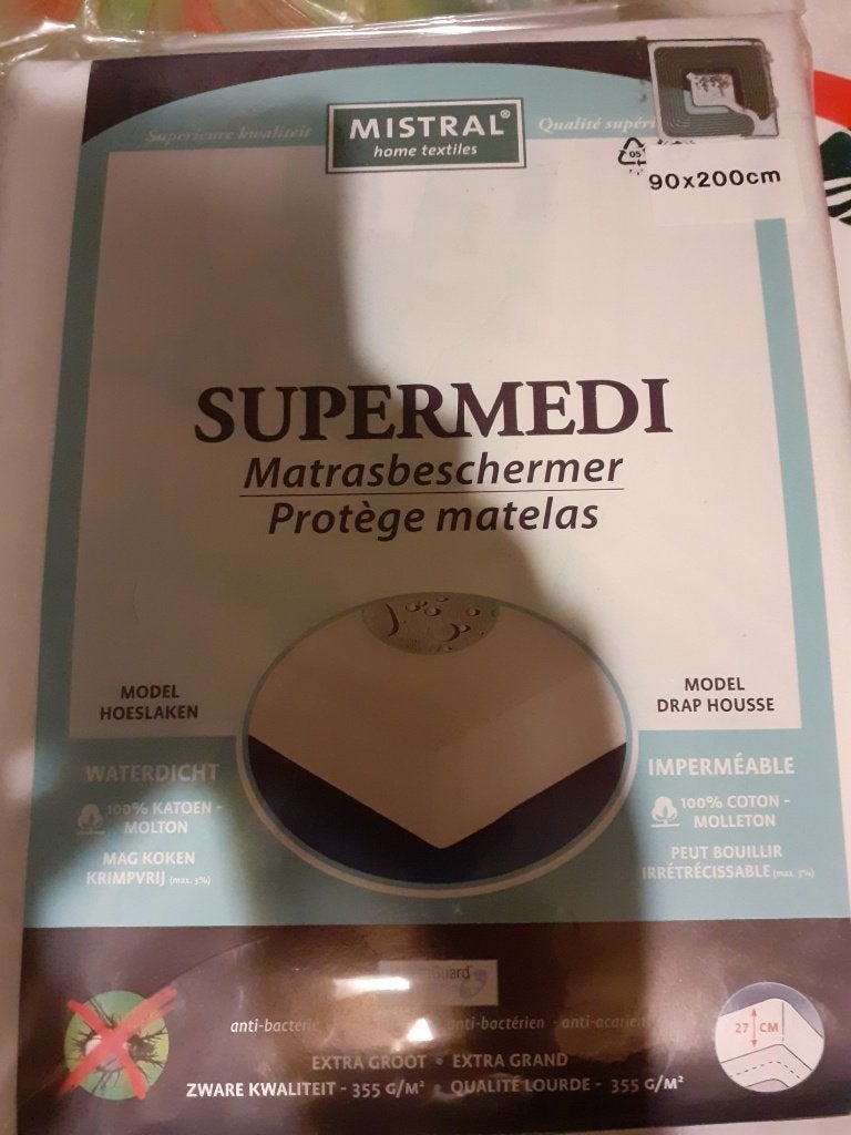 Matrasbeschermer Mistral Supermedi 90 x 200, Eenpersoons, Wit, Overige typen, Nieuw