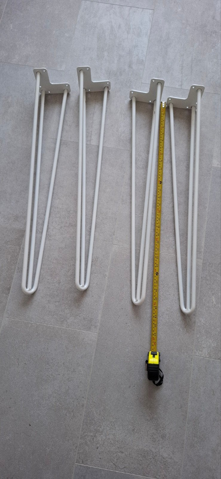 4x Witte Tafelpoten 70 cm - Hairpin Legs, Ophalen, 50 tot 100 cm, Rond, 50 tot 100 cm