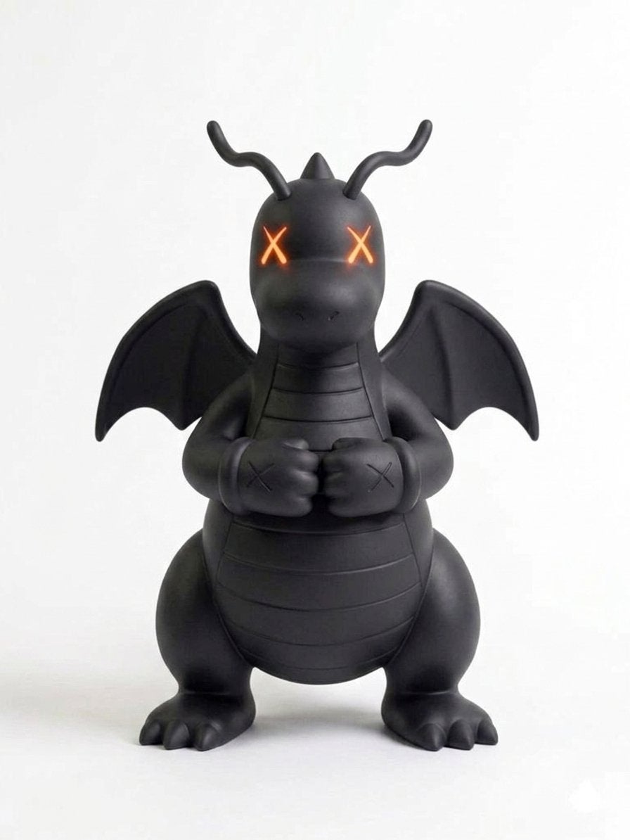 KAWS x Dratini Companion Figuur Zwart - Limited Edition, Ophalen of Verzenden, Zo goed als nieuw, H, H