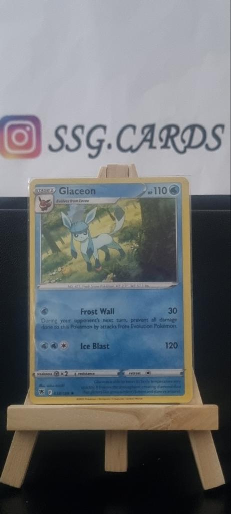 Glaceon Pokémon Kaart NM #038, Ophalen of Verzenden, Zo goed als nieuw, Losse kaart