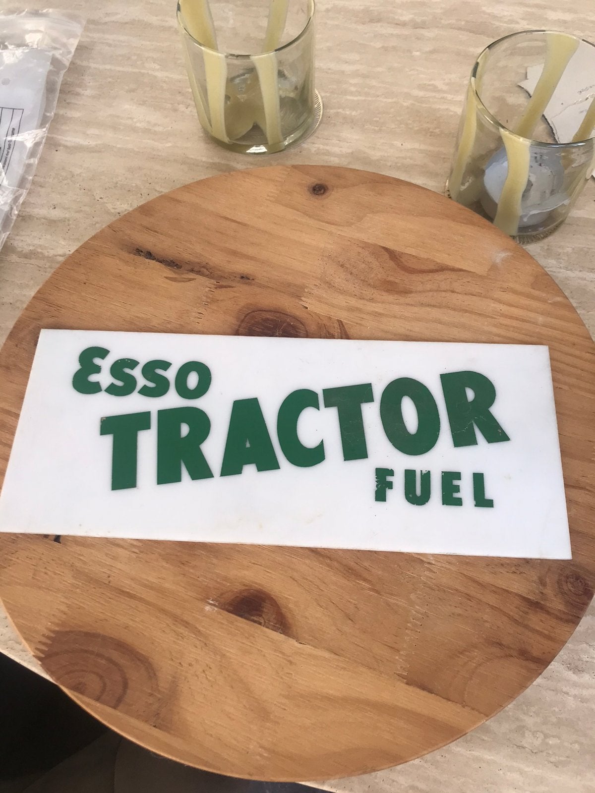 Esso Tractor oud reclamebord, Ophalen of Verzenden, Gebruikt, Reclamebord
