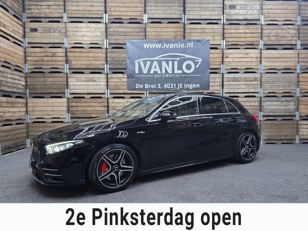 Mercedes-Benz A-klasse AMG 35 4MATIC Premium Pano Sfeer Came, Auto's, Mercedes-Benz, Automaat, Leder en Stof, Zwart, 14 km/l