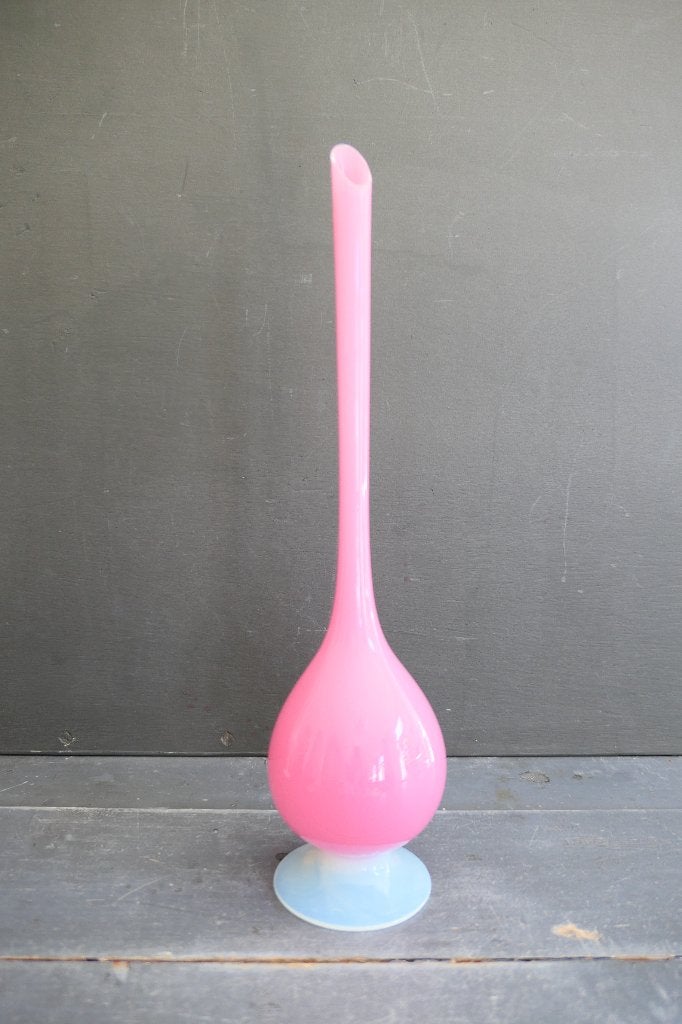 Vintage Opaline vaas roze wit, Verzenden