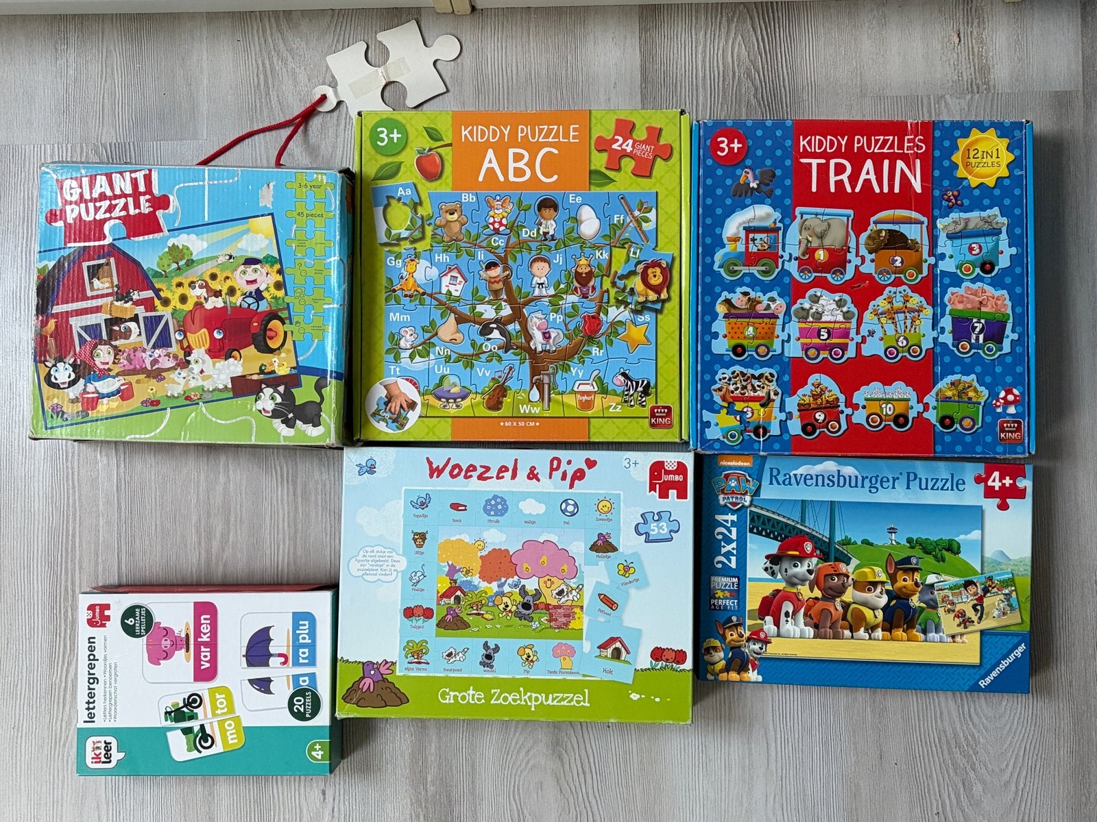 Diverse kinderpuzzels (6 stuks), Kinderen en Baby's, Ophalen of Verzenden, Meer dan 50 stukjes, Gebruikt, 2 tot 4 jaar