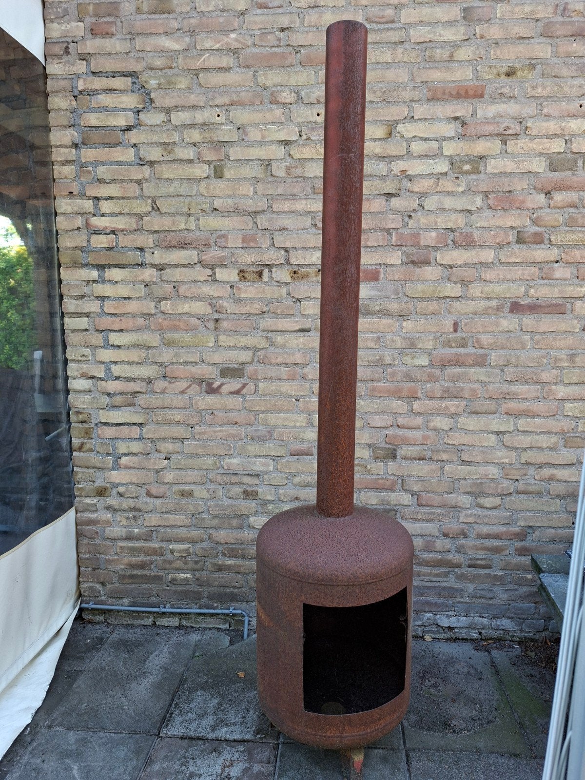Buiten kachel Terras kachel staal, Ophalen, Gebruikt