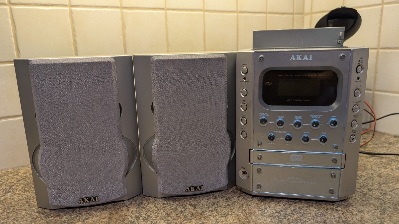 Akai QX-D2400 Micro Component System met CD, Cassette, Tuner, Ophalen