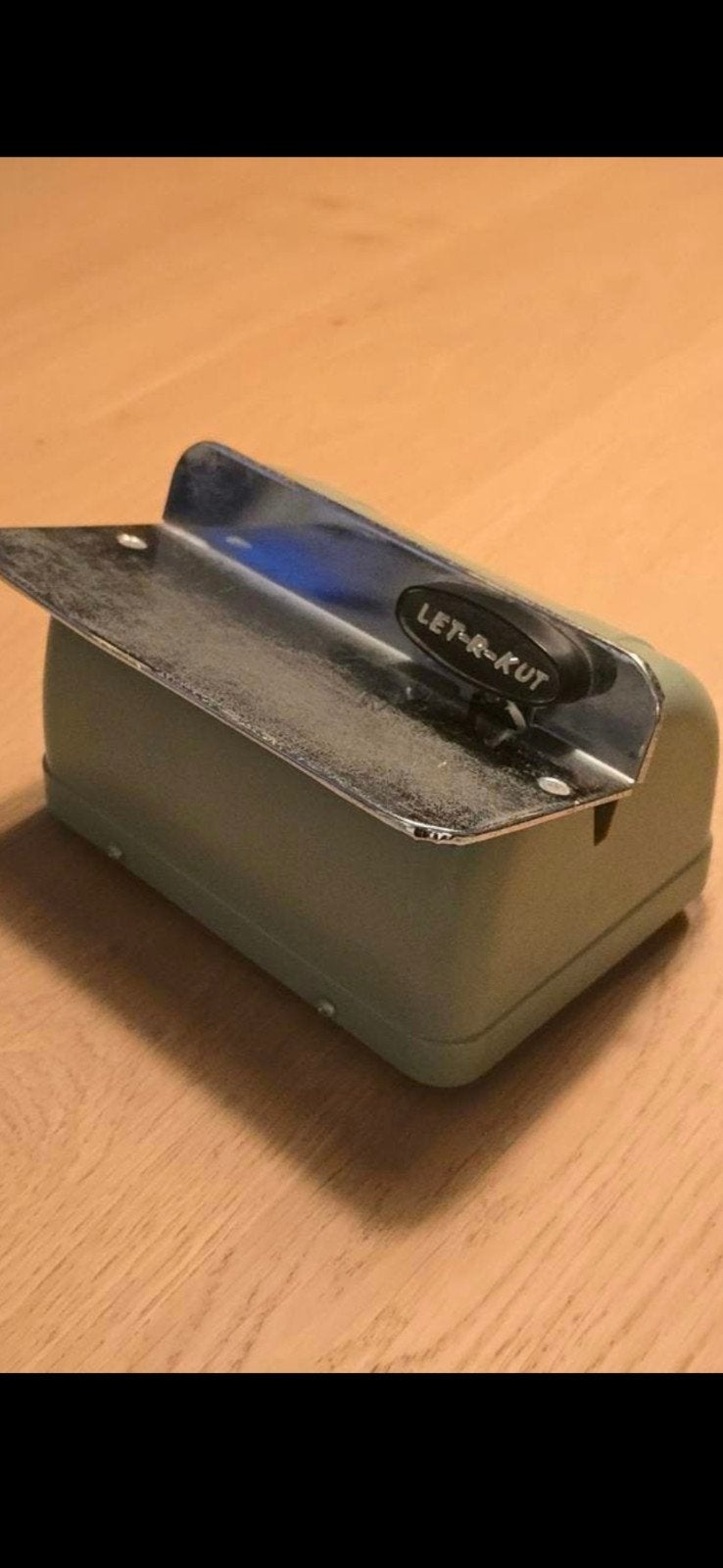 Vintage antiek groen Waco Let-R-Kut automatische briefopener, Ophalen of Verzenden