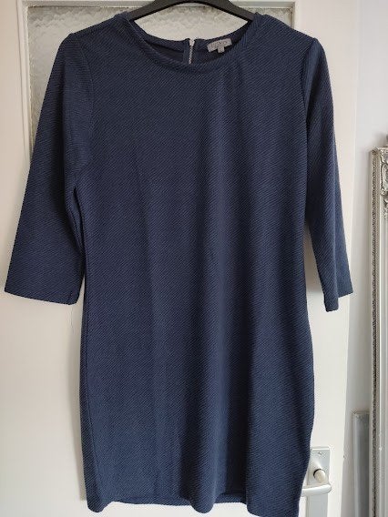 Liz Devy dames jurk navy blauw met 3/4de mouwen, Kleding | Dames, Maat 38/40 (M), Liz Devy, Blauw, Ophalen of Verzenden