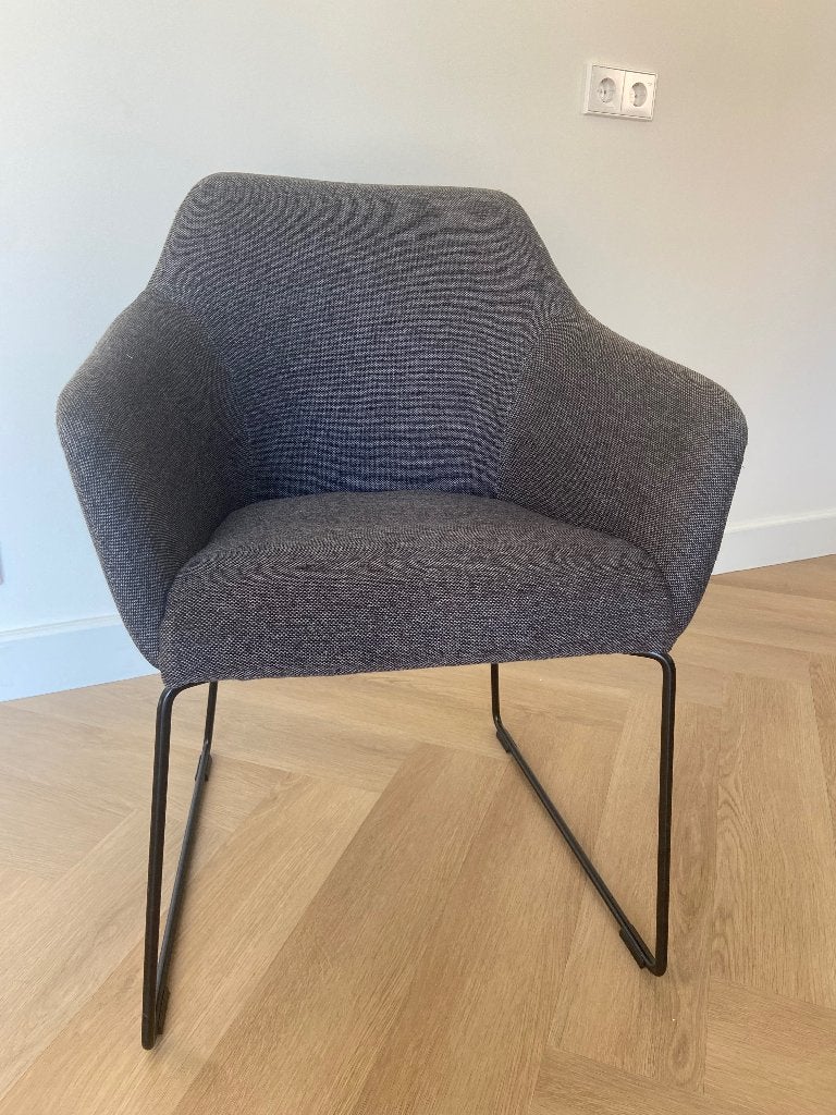 4 zo goed als nieuwe eettafel stoelen TOSSBERG IKEA, grijs, Huis en Inrichting, Stoelen, Ophalen, Zo goed als nieuw, Stof, Vier