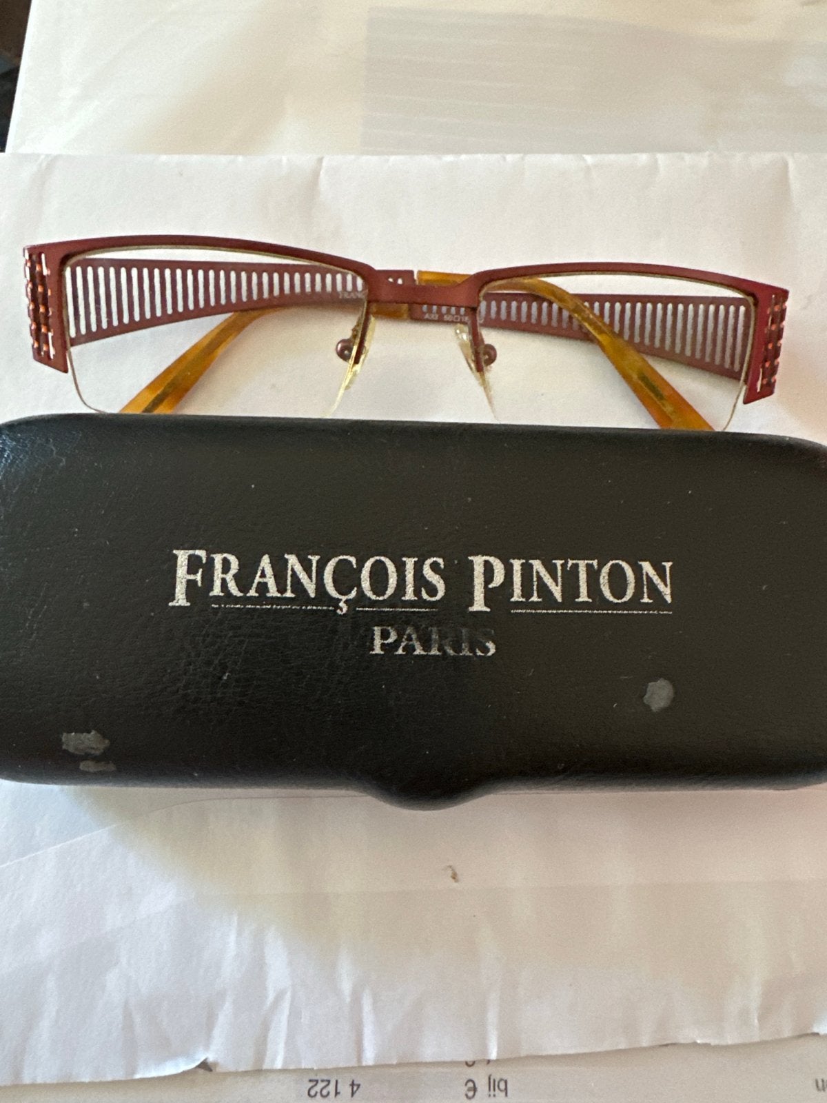 François Pinton Bril - Elegant en Stijlvol, Overige merken, Gebruikt, Bruin, Ophalen of Verzenden
