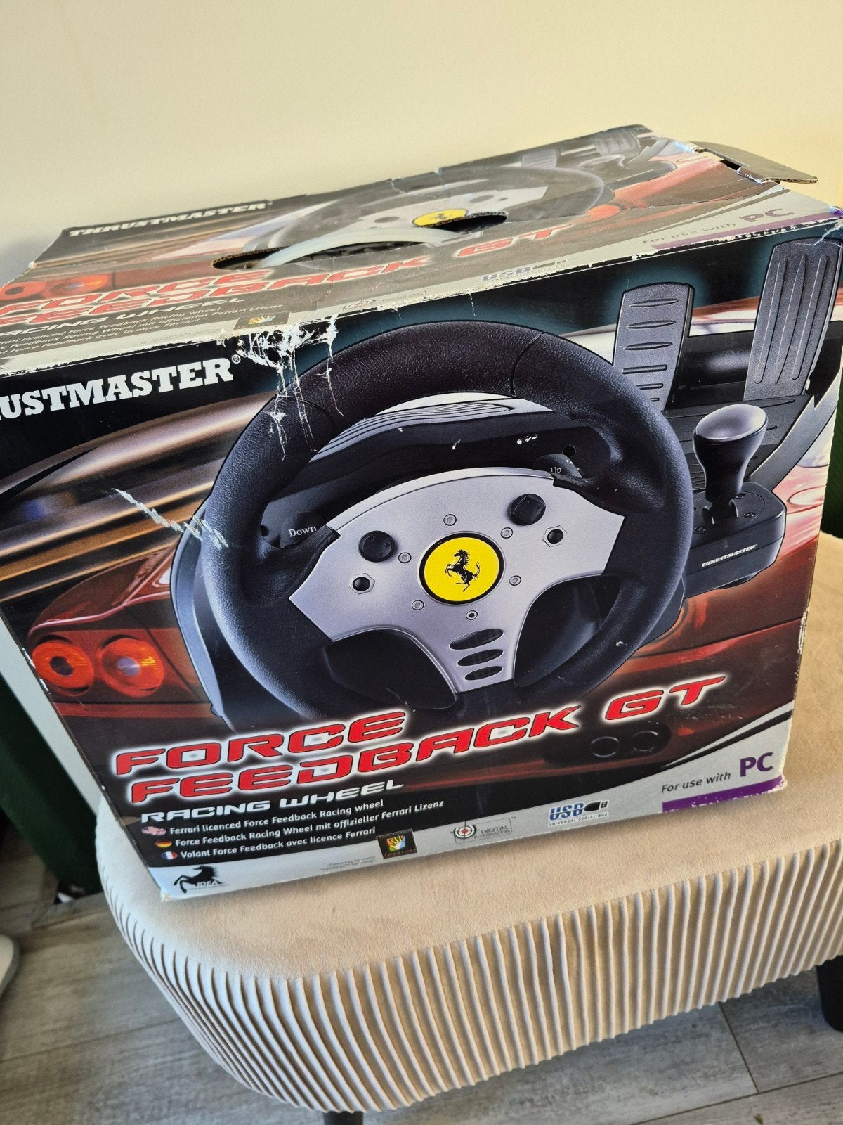Thrustmaster Ferrari Force Feedback GT Racing Wheel PC, Racestuur, Gebruikt, Force feedback, Ophalen of Verzenden