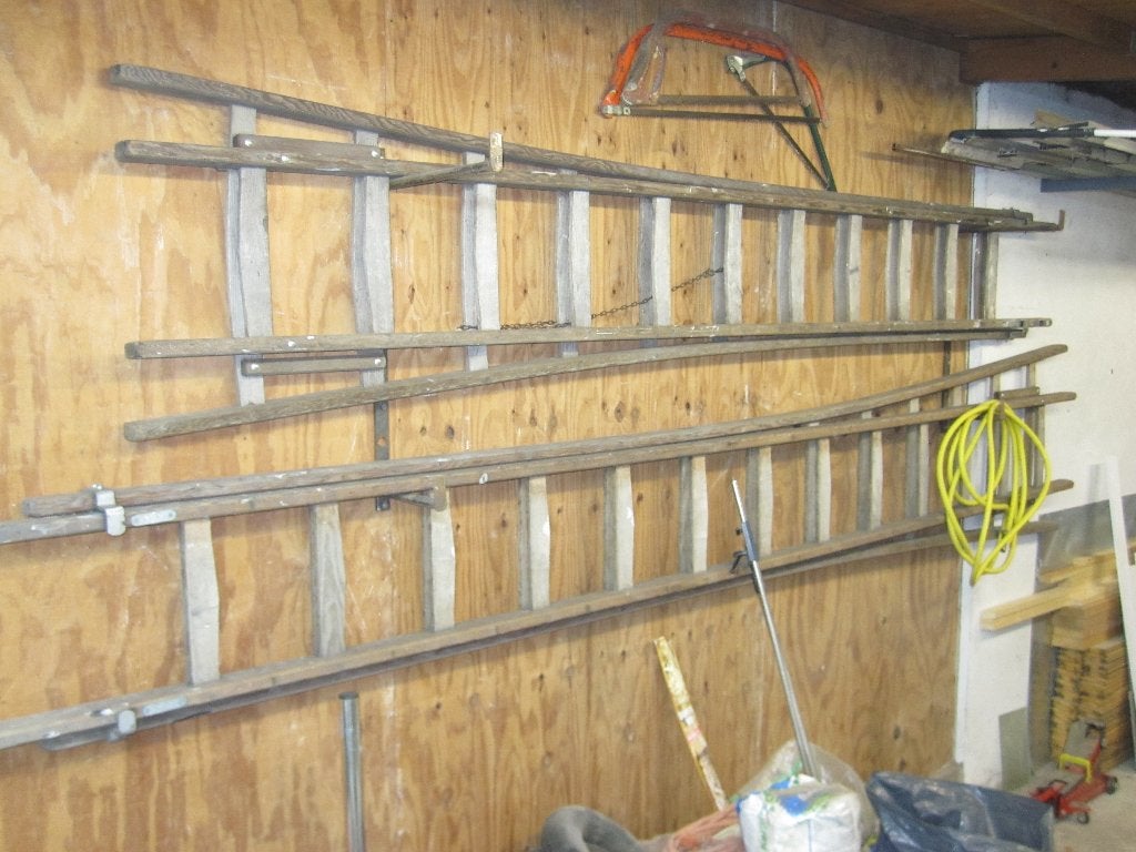 steekladder, houten ladder 11 tredes, Ophalen, Gebruikt, 2 tot 4 meter