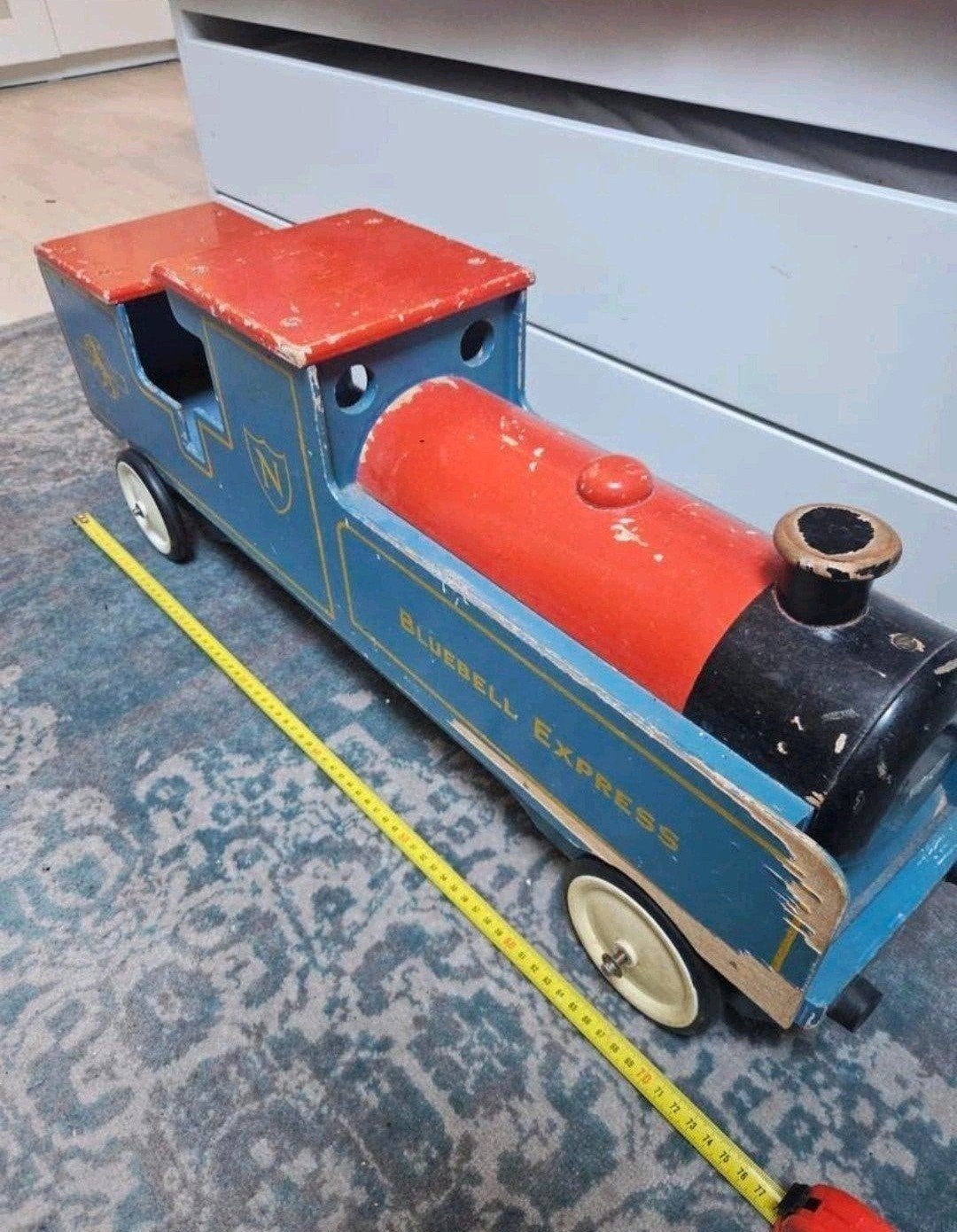 Vintage Nicoletoys Loopwagen Engelse Locomotief, Antiek en Kunst, Ophalen