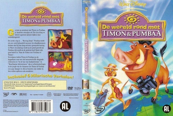 Timon & Pumbaa - Wereld Rond Met DVD, Cd's en Dvd's, Europees, Tekenfilm, Verzenden, Alle leeftijden