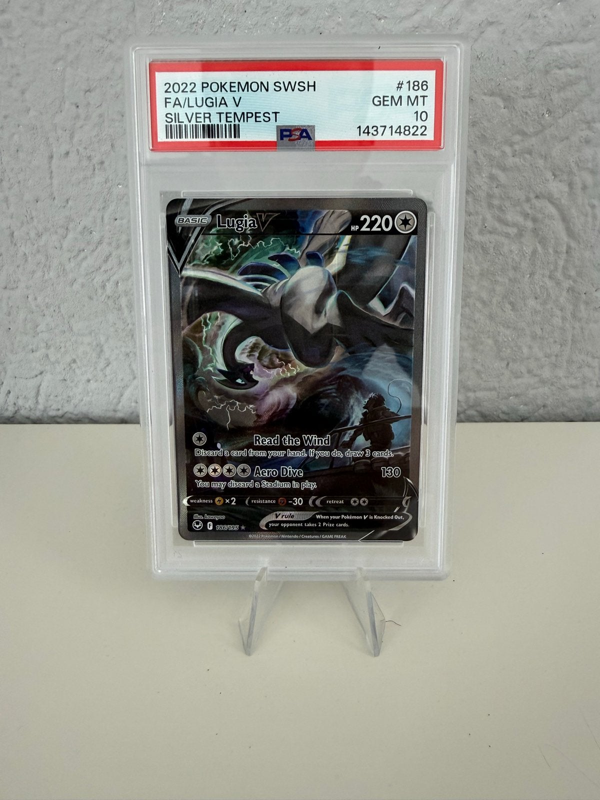 Lugia V 186/195 Silver Tempest PSA 10 Gem Mint Pokémon Kaart, Ophalen of Verzenden, Nieuw, Losse kaart
