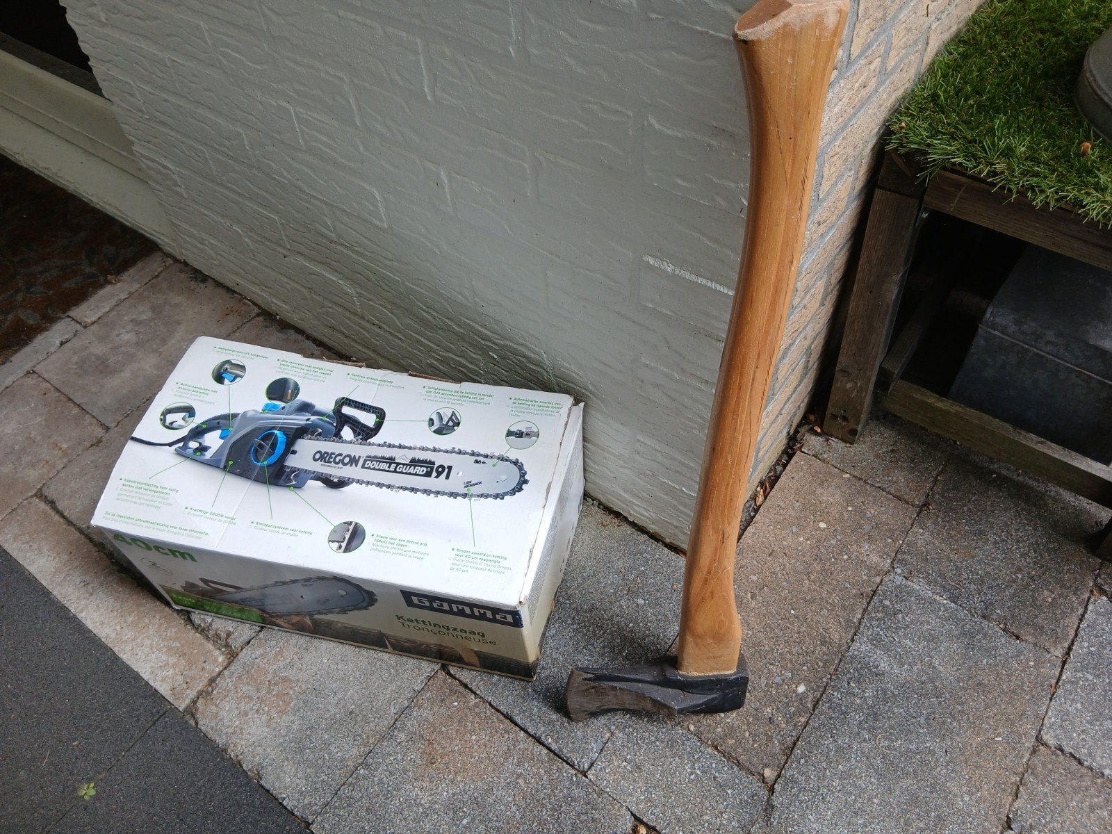 kettingzaag en kloofbijl, Tuin en Terras, Hand-tuingereedschap, Ophalen, Gebruikt