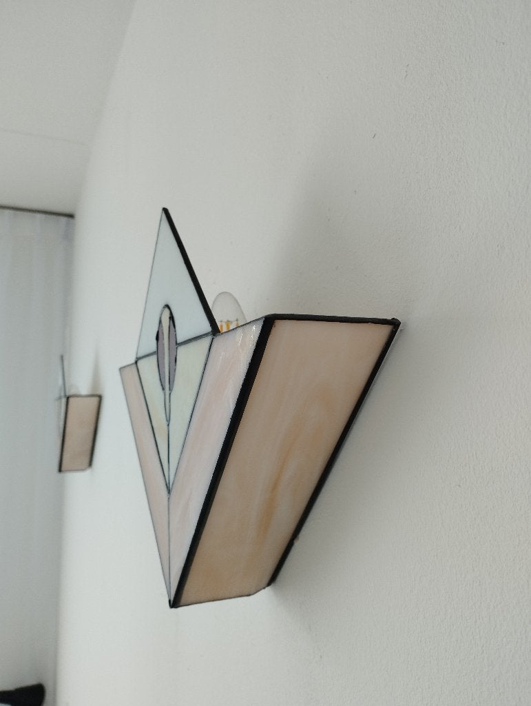 2x Wandlamp Tiffany art studio, Gebruikt, E14 (klein), Meerkleurig, Ophalen of Verzenden