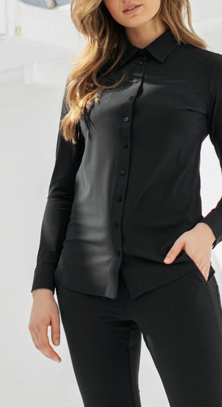 Studio anneloes poppy blouse XXL zwart travelstof, Zwart, Maat 46/48 (XL) of groter, Ophalen of Verzenden, Zo goed als nieuw