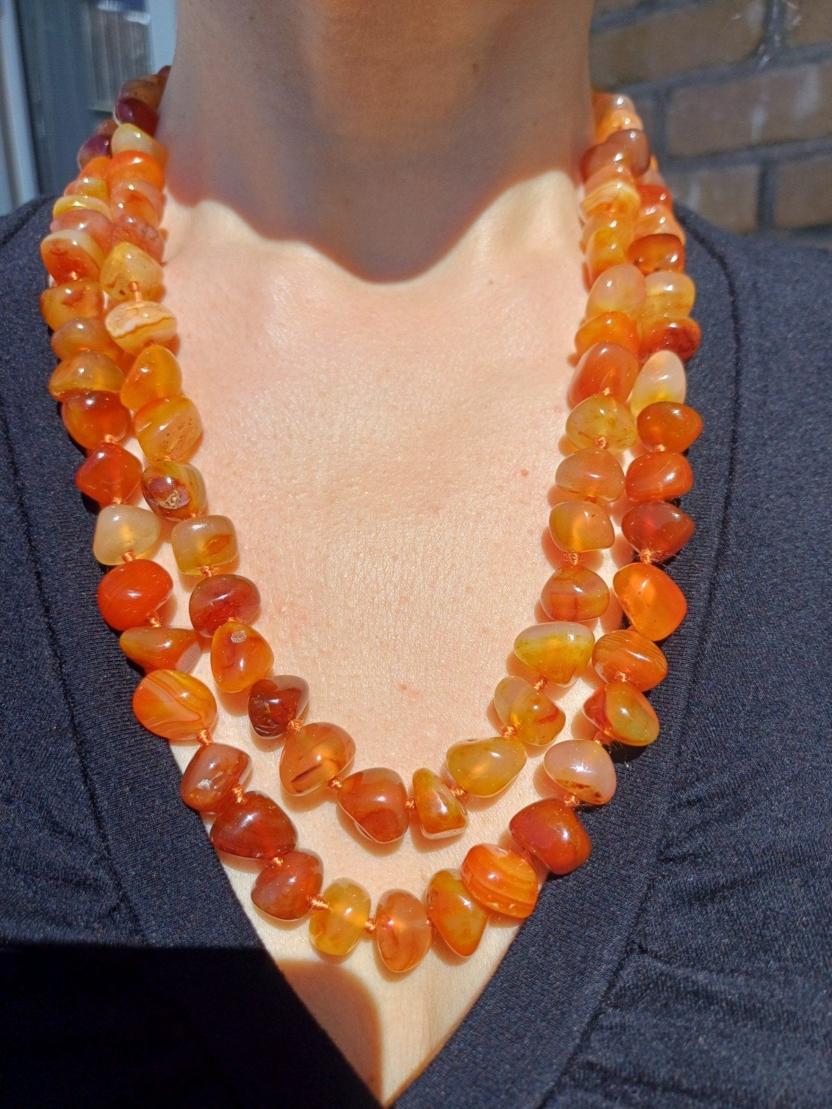Vanoli Lange collier / ketting van carneool agaat, Daiva1973@hotmail.com, Vanoli, Amsterdam, Nieuw