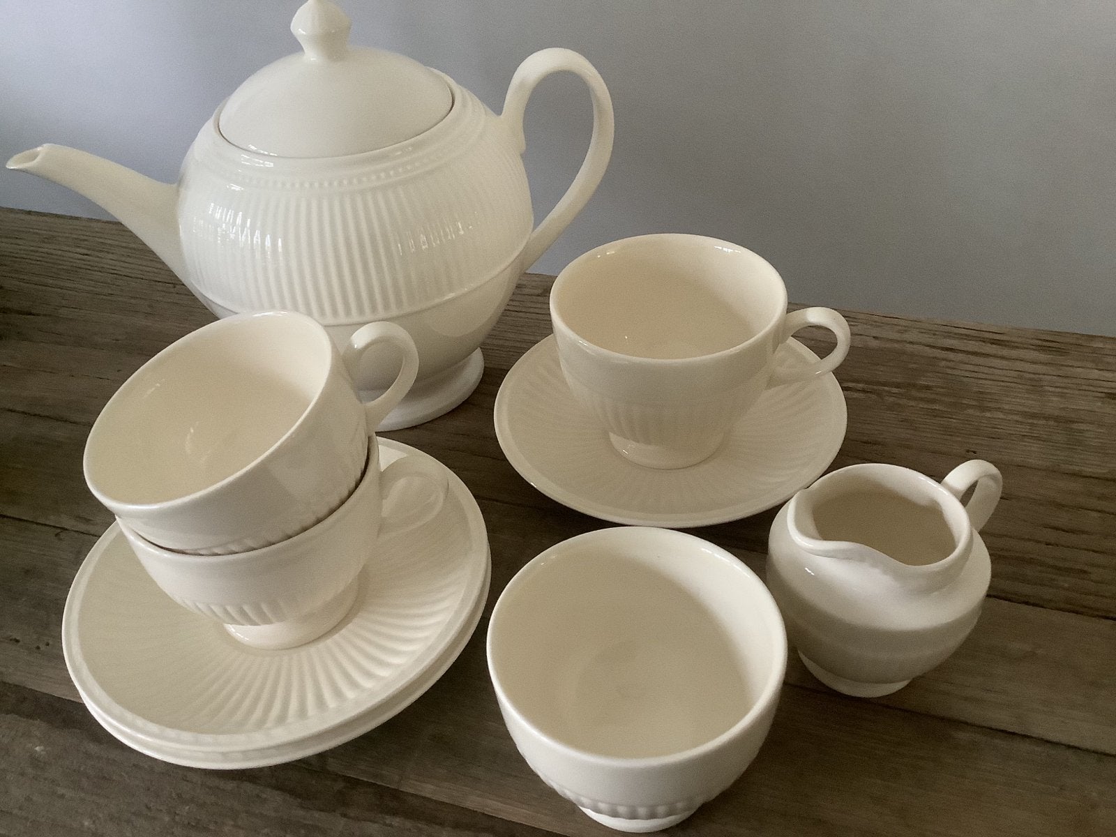 Wedgwood Windsor servies - theepot, kopjes, schotels, kom, m, Klassiek, Ophalen of Verzenden, Zo goed als nieuw, Wedgwood