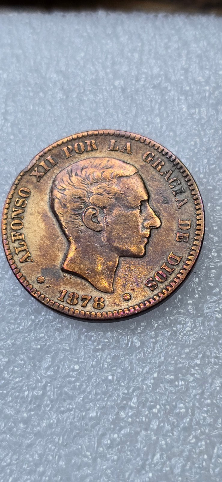 Zeldzame Spaanse munt Alfonso XII 1878 - 10 Centimos, Postzegels en Munten, Ophalen of Verzenden, Losse munt