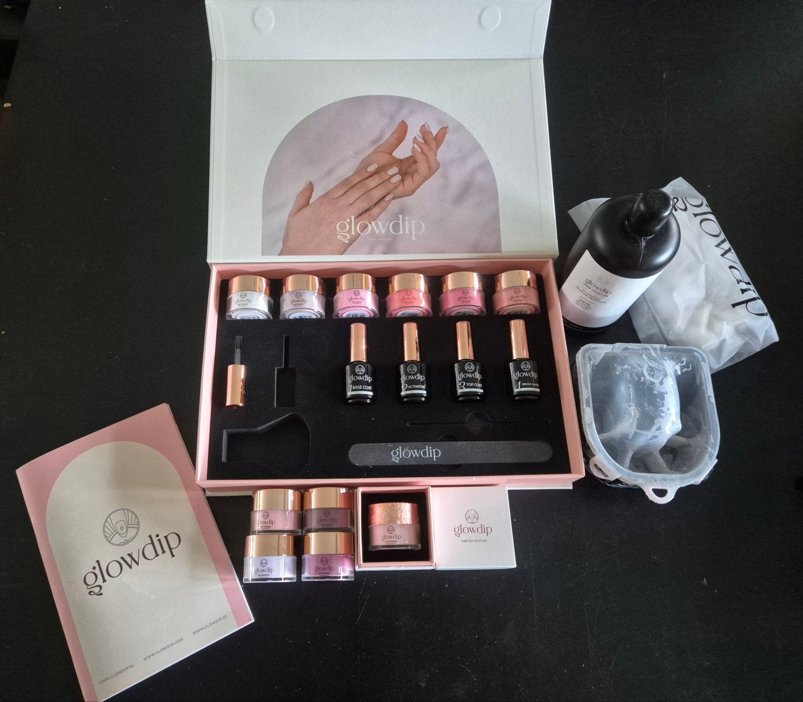 Glowdip set met 11 kleuren, Ophalen, Zo goed als nieuw, Roze, Handen en Nagels