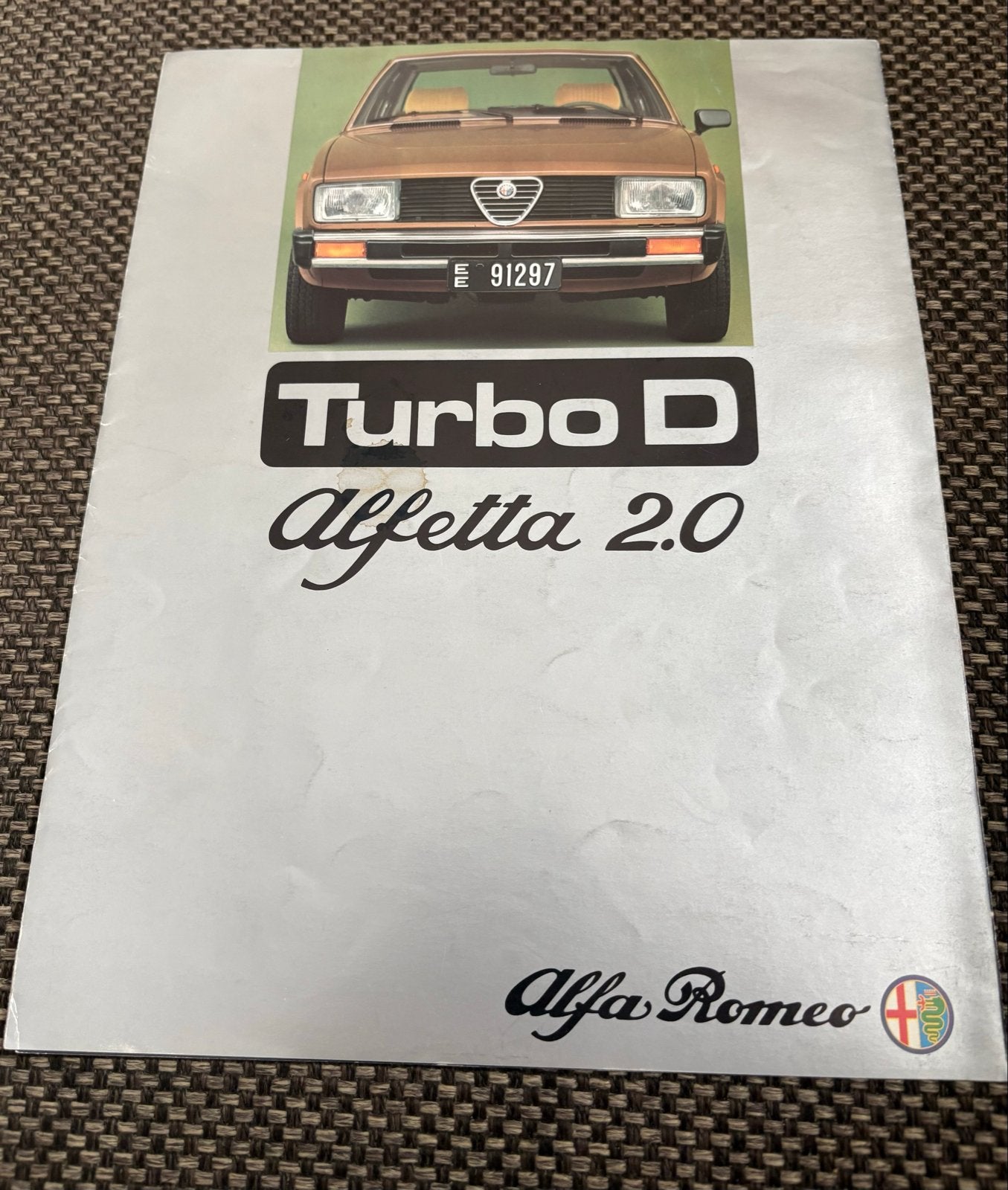 Alfa Romeo Alfetta 2.0 Turbo D Brochure, Ophalen of Verzenden, Zo goed als nieuw, Alfa Romeo