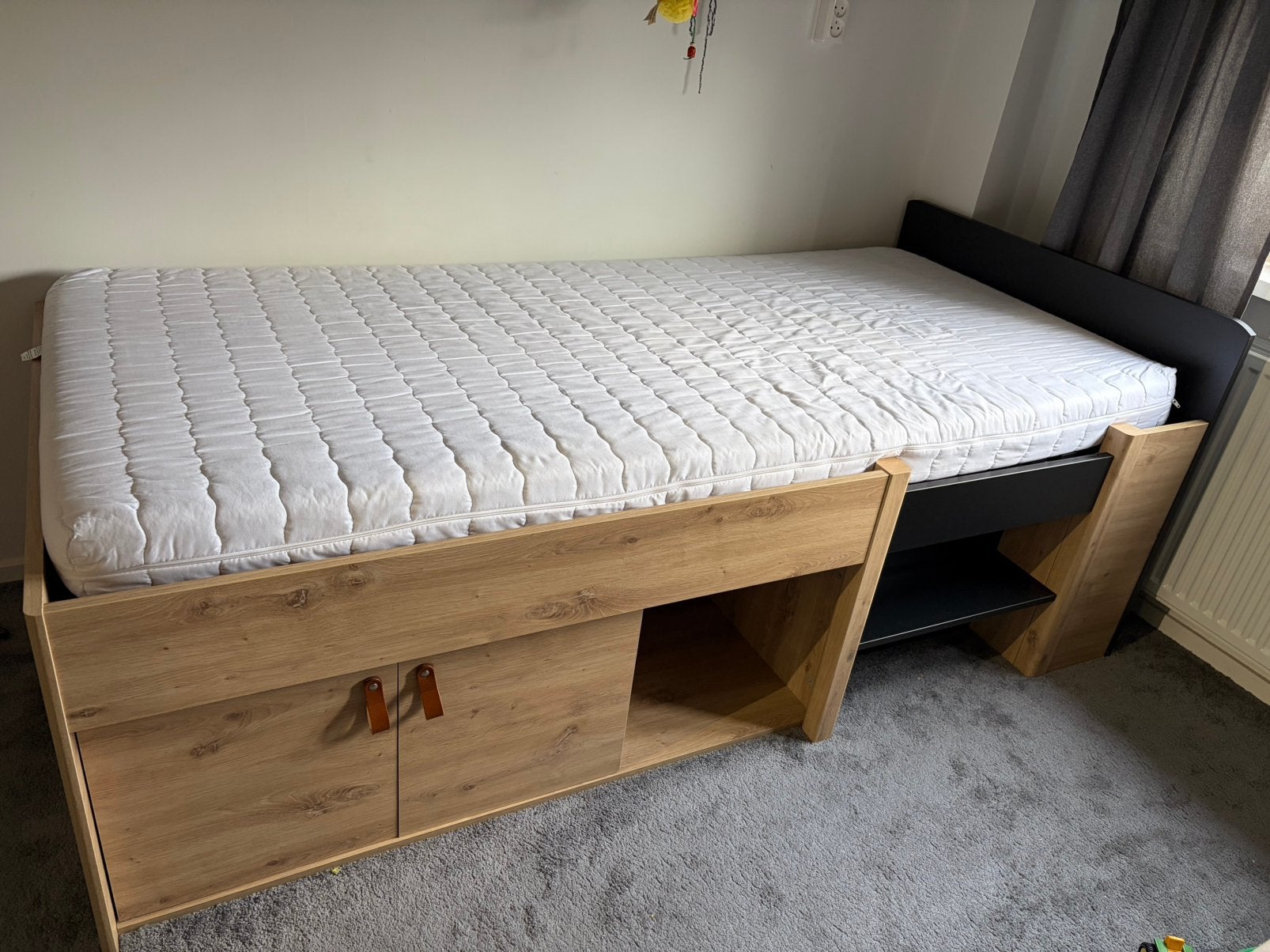 Complete slaapkamer ‘Arthus’  bed + bureau + kast, Ophalen, Zo goed als nieuw, Eenpersoons, Hout