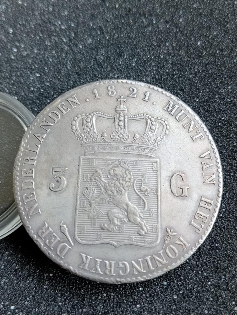 3 Gulden 1821 Kwaliteit, Postzegels en Munten, Munten | Nederland, Zilver, Koning Willem I, Losse munt, Overige waardes
