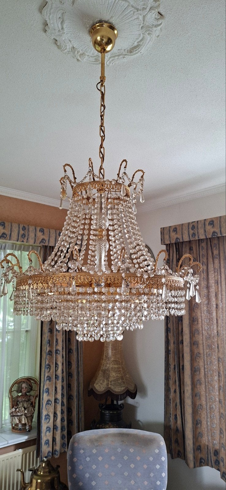 Bijzondere hanglamp kristal kroonluchter, Antiek en Kunst, Antiek | Lampen, Ophalen