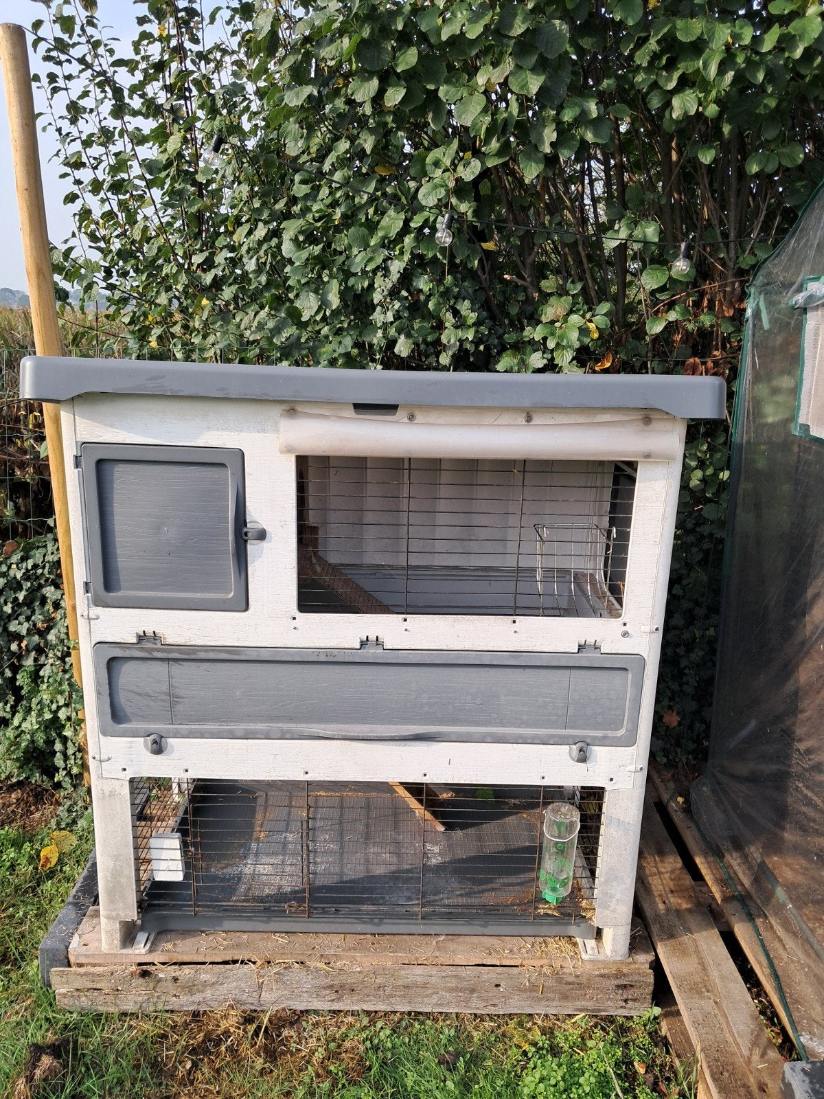 konijnenhok 2 verdiepen + nachthok + toebehoren, Ophalen, Hamster, 90 cm of meer, Hok