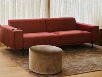 Vesper 3 zitsbank Designbank oudroze stof, Ophalen, Zo goed als nieuw, 75 tot 100 cm, Stof