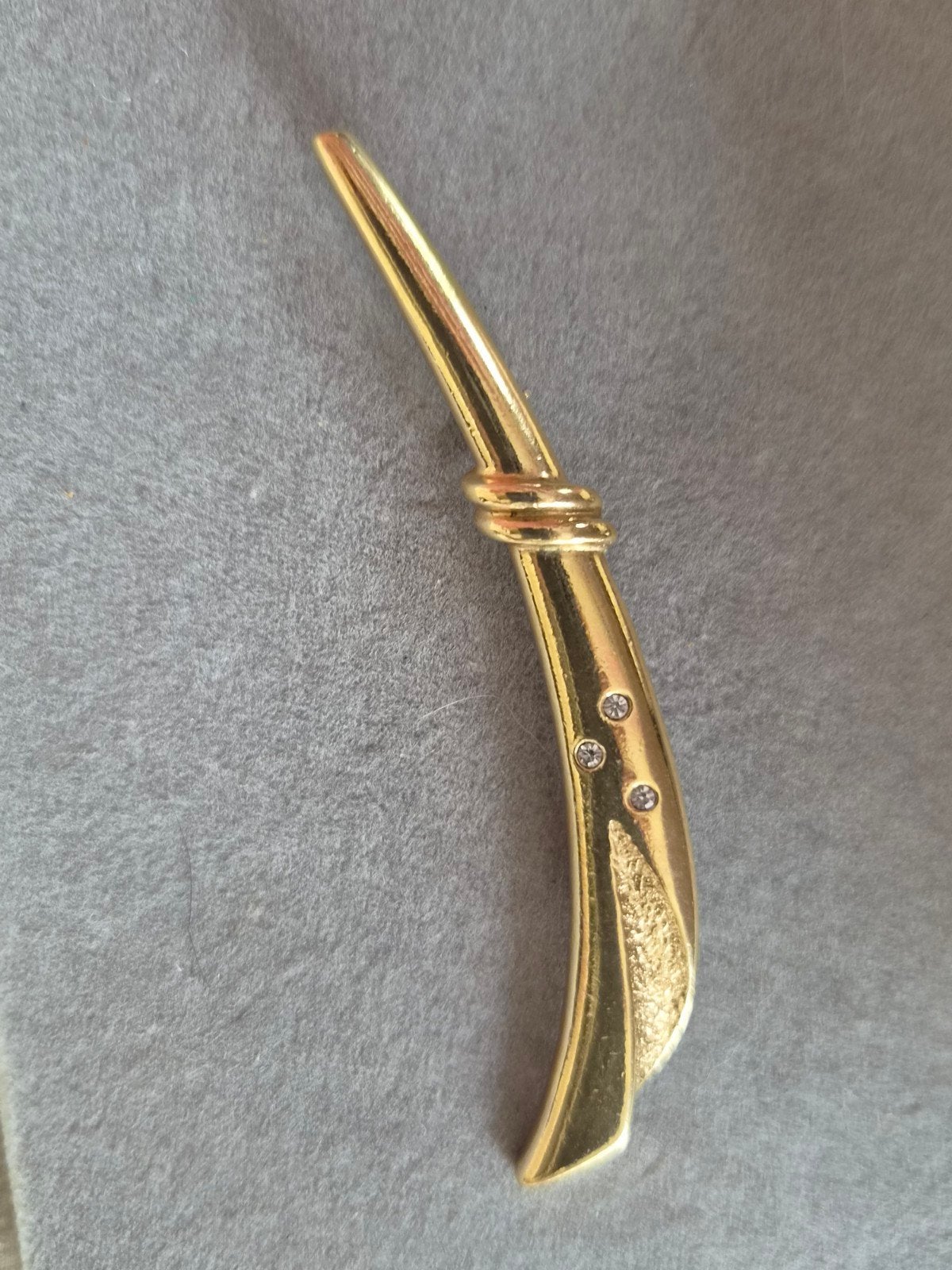 Vintage broche veer met strass 8 cm, Sieraden, Tassen en Uiterlijk, Broches, Ophalen of Verzenden